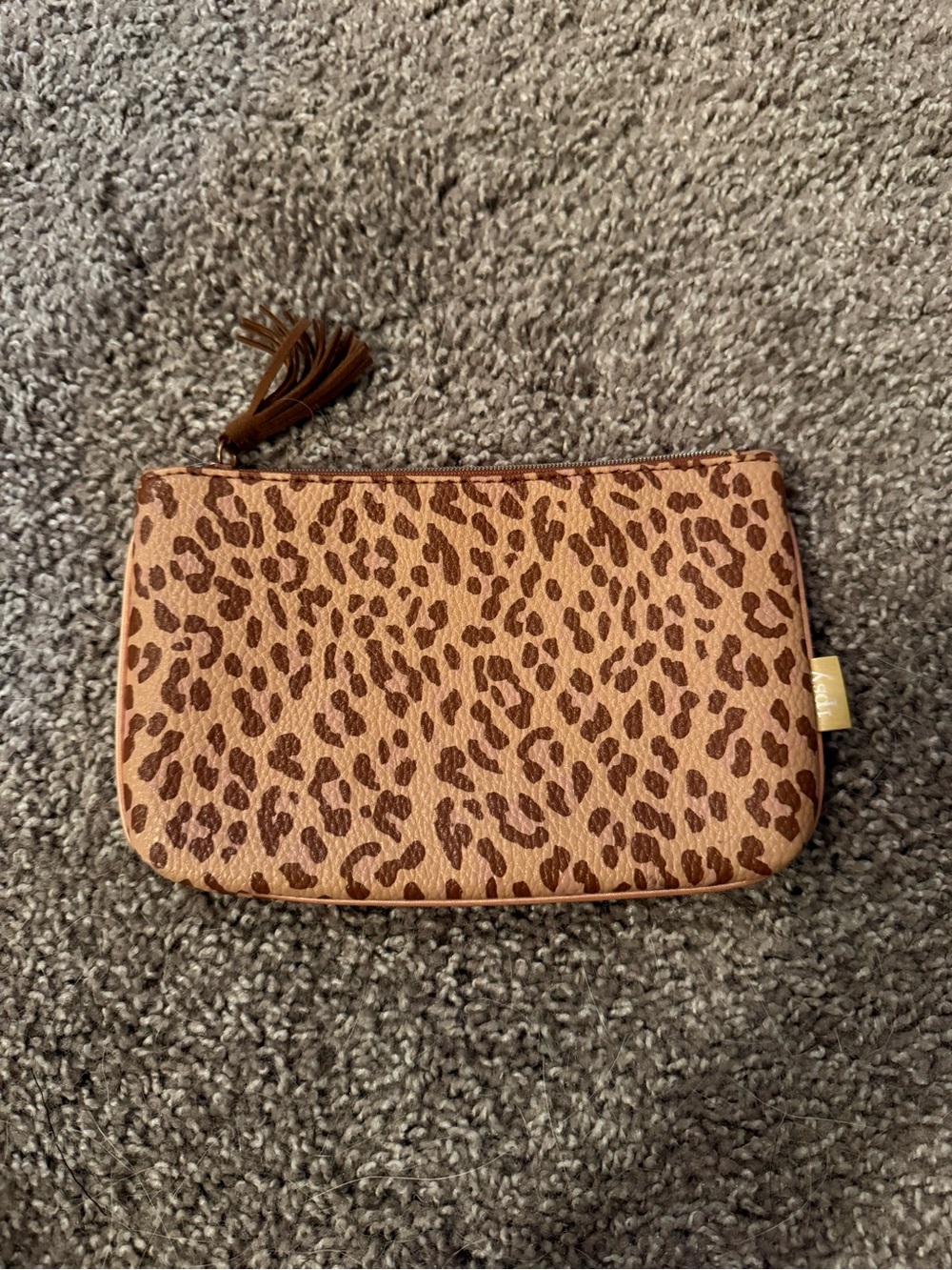 ipsy Leopard Print Cosmetic Pouch in Tan and Brown